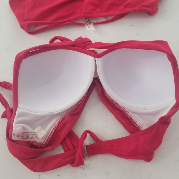 Two Piece Vintage Swimsuit Retro Halter Ruched High Waist Bikini with Bottom - Picture 9 of 11